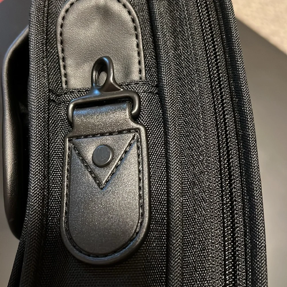 NWT black computer case with hand and shoulder straps